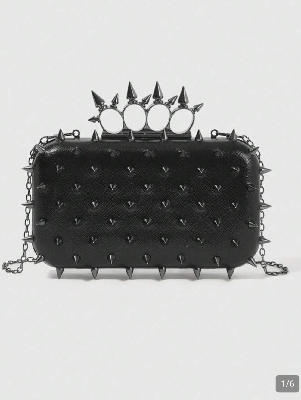 Black Spike Knuckle Bag Nwt